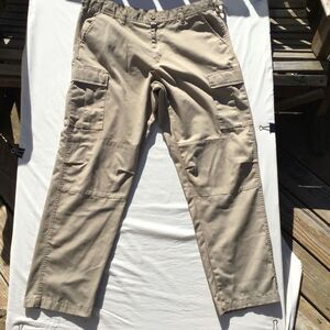 Lot Of 2 National Patrol Cargo Pants Mens Large Tan Tactical Adjustable 35-39”W